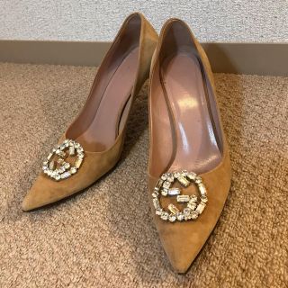 グッチ(Gucci)の人気！！GUCCI☆クリスタルGGロゴ　スエードパンプス(ハイヒール/パンプス)