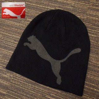 プーマ(PUMA)の【PUMA】 美品 プーマ ロゴデザインニットキャップ ニット帽 ONESIZE(ニット帽/ビーニー)