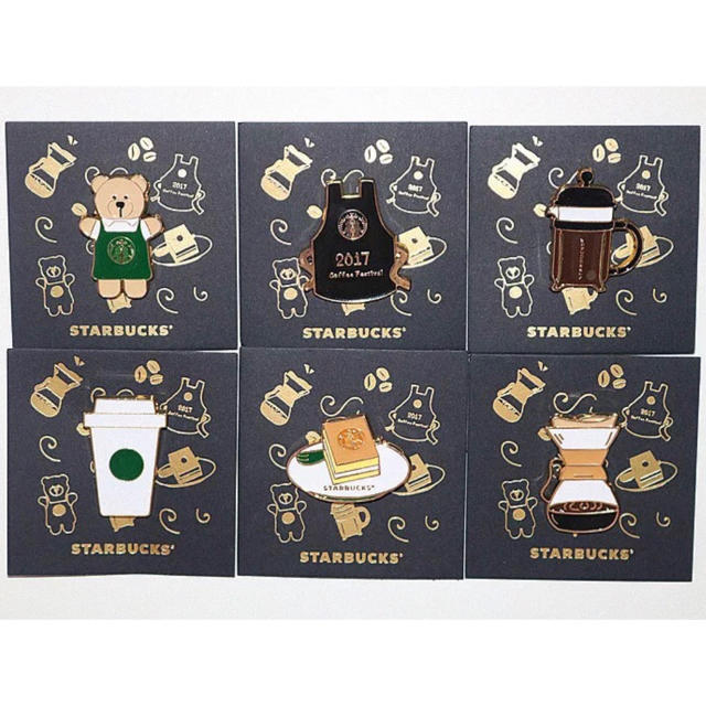 Starbucks Coffee(スターバックスコーヒー)の海外 スターバックス 限定 ピンバッジセット エンタメ/ホビーのアニメグッズ(バッジ/ピンバッジ)の商品写真