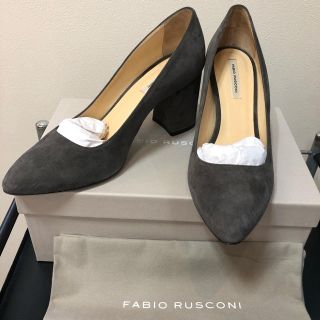 ファビオルスコーニ(FABIO RUSCONI)のファビオ　チャンキーヒールパンプス　38(ハイヒール/パンプス)