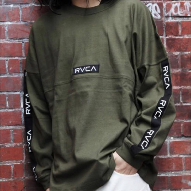 新品 RVCA ルーカ S オーバー サイズ ロゴ ライン テープ ロンT