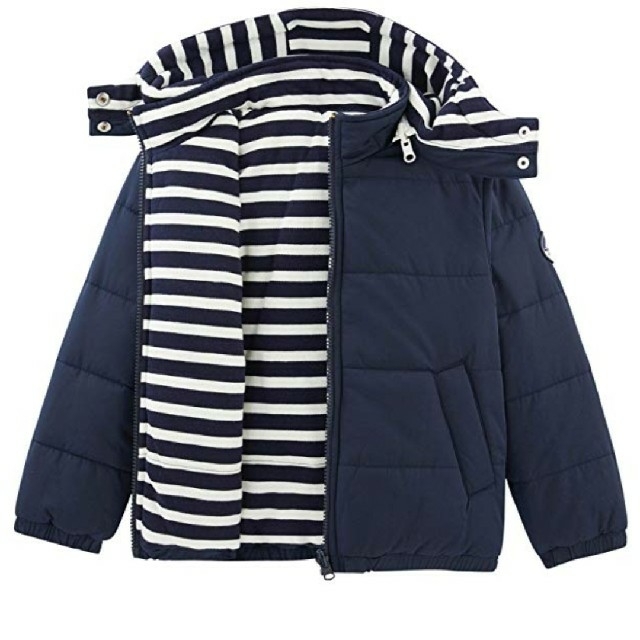 PETIT BATEAU(プチバトー)のプチバトー　フード付きパフジャケット キッズ/ベビー/マタニティのキッズ服男の子用(90cm~)(ジャケット/上着)の商品写真