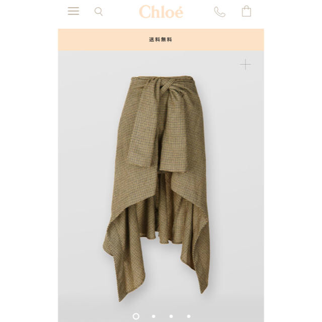 Chloe(クロエ)の定価20万超　新作　chloe  スカート 2019aw クロエ チェック　 レディースのスカート(ひざ丈スカート)の商品写真