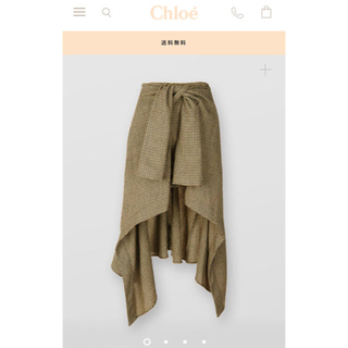 クロエ(Chloe)の定価20万超　新作　chloe  スカート 2019aw クロエ チェック　(ひざ丈スカート)