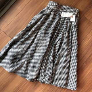 ユニクロ(UNIQLO)の新品！UNIQLO サーキュラースカート　ギンガムチェック　S(ひざ丈スカート)