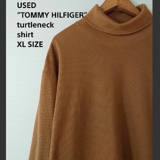 トミーヒルフィガー(TOMMY HILFIGER)の☆US古着ビッグサイズ！XL/トミーヒルフィガー/タートルネックトップス(Tシャツ/カットソー(七分/長袖))