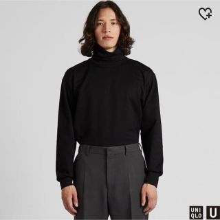 ユニクロ(UNIQLO)のユニクロU　ユニクロ　ユー　タートルネックTシャツ　ハイネック　ブラック　M(Tシャツ/カットソー(七分/長袖))