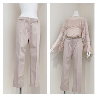 マックスマーラ(Max Mara)のmaxmara studio ピンクベージュ　コットン　パンツ(カジュアルパンツ)