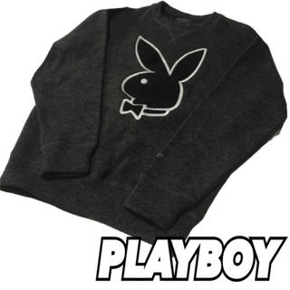 プレイボーイ(PLAYBOY)のビッグロゴ【PLAYBOY】プレイボーイ スェット トレーナーMグレー (スウェット)