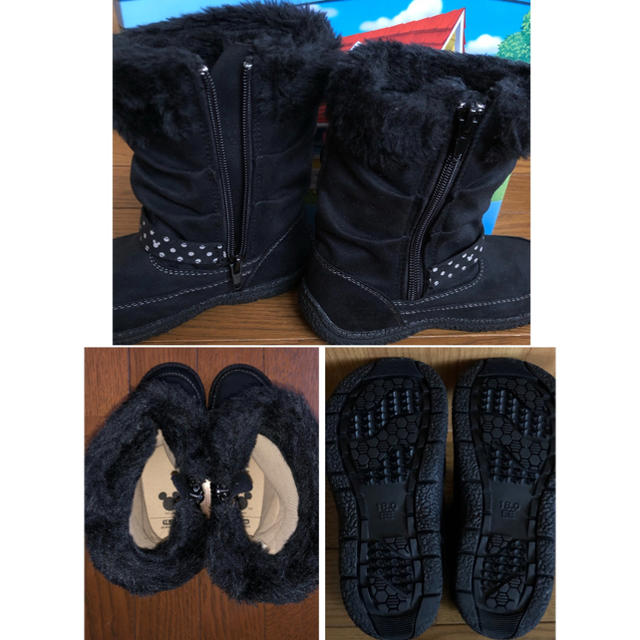 MOONSTAR (ムーンスター)のディズニー ブーツ 18.0㎝ ブラック キッズ/ベビー/マタニティのキッズ靴/シューズ(15cm~)(ブーツ)の商品写真