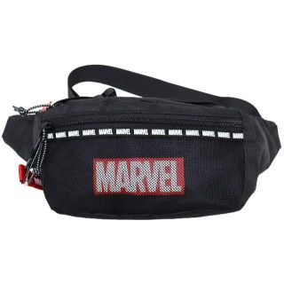 マーベル(MARVEL)のMARVEL マーベル ボディーバッグ ウエストバッグ メッシュ★ブラック新品(ボディーバッグ)