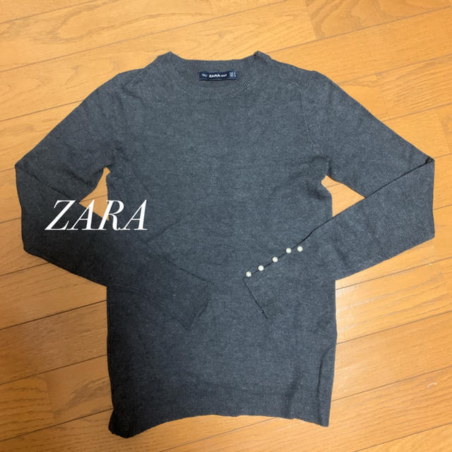 ZARA(ザラ)のZARAパール付きニット レディースのトップス(ニット/セーター)の商品写真