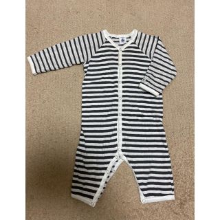 プチバトー(PETIT BATEAU)のプチバトー ボーダーロンパース 6M67cm(ロンパース)