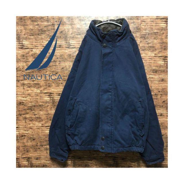 希少 90s Nautica ノーティカ 本革 レザー パデット ジャケットXLブルゾン