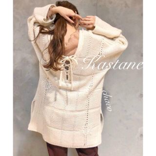 カスタネ(Kastane)の人気新作❄️¥7150【Kastane】チェックジャガード編み上げニット(ニット/セーター)