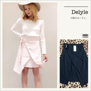 デイライルノアール(Delyle NOIR)のDelyle♡ラップニーレングススカート♡ブラック(ひざ丈スカート)