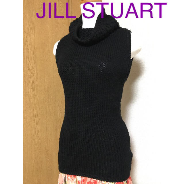 JILLSTUART(ジルスチュアート)のお値下げ♡used♡クリーニング済♡JILLSTUART♡ノースリーブニット 黒 レディースのトップス(ニット/セーター)の商品写真