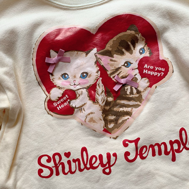 Shirley Temple(シャーリーテンプル)のシャーリーテンプル🎀ハートねこロングトレーナー 110 キッズ/ベビー/マタニティのキッズ服女の子用(90cm~)(Tシャツ/カットソー)の商品写真