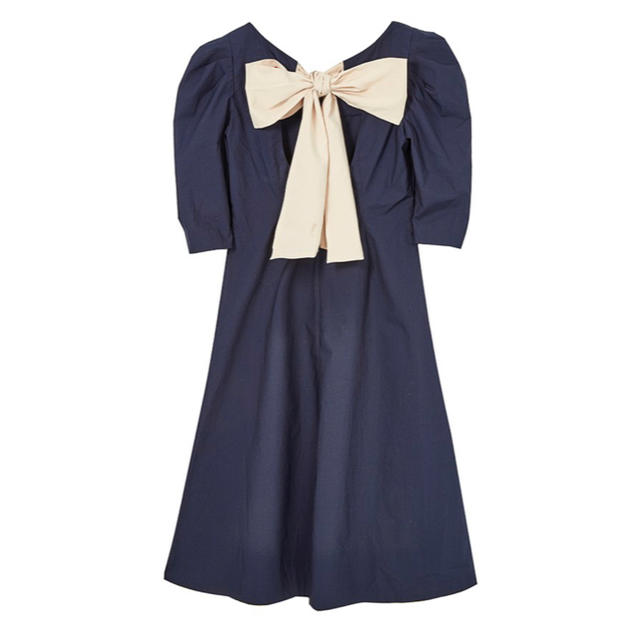 ワンピース春先取りセール！試着のみ未使用♡ Back Ribbon Midi Dress