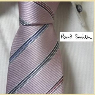 ポールスミス(Paul Smith)の美品★ポールスミス★【美しい光沢ピンクマルチストライプ】高級ネクタイ★(ネクタイ)