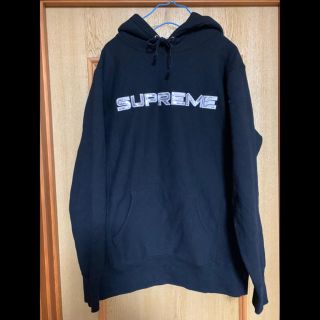 シュプリーム(Supreme)の【USED】supremeパーカ/スパンコールロゴ★クリーニング済美品(パーカー)