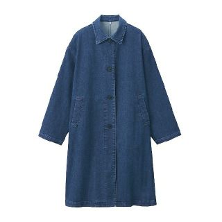 ムジルシリョウヒン(MUJI (無印良品))の◎最新◎ 無印良品 ストレッチデニムコ－ト／インディゴブルー／Ｍ(ロングコート)