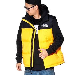 ノースフェイス(THE NORTH FACE) ダウンベスト(メンズ)（イエロー/黄色 ...