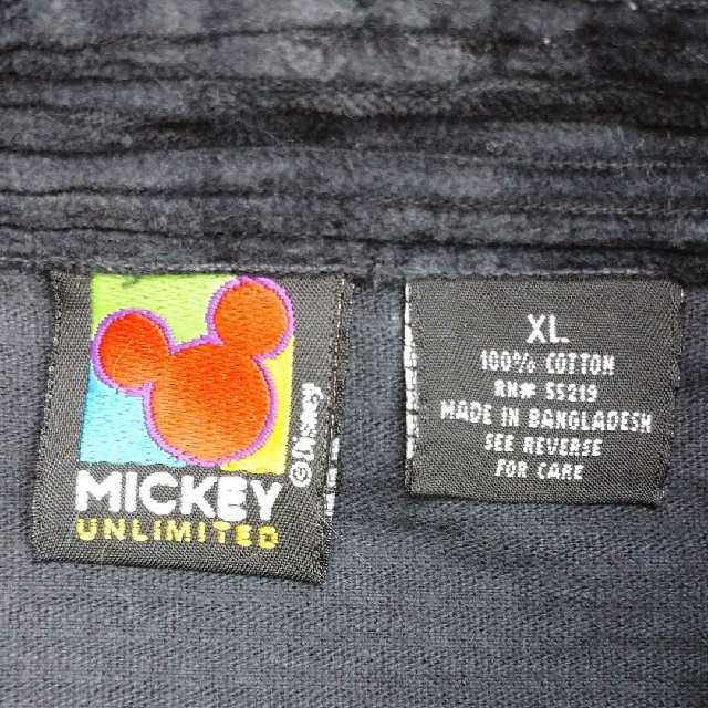 ミッキー プルート ディズニー 刺繍 レディース コーデュロイシャツ XL