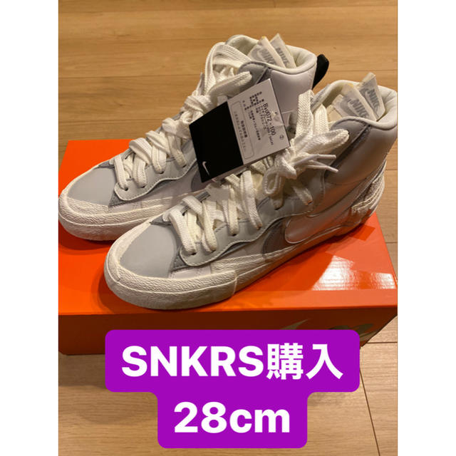 NIKE(ナイキ)のNIKE sacai blazer Mid 28cm‼️ メンズの靴/シューズ(スニーカー)の商品写真