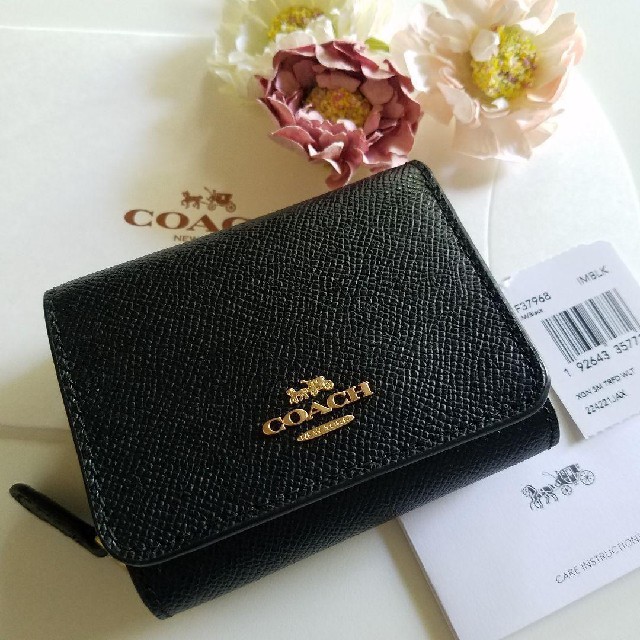 COACH(コーチ)の新品 ★COACH コーチ★ 三つ折財布 (黒) レディースのファッション小物(財布)の商品写真