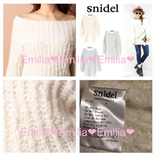 SNIDEL(スナイデル)のスナイデル♪白オフショルニットワンピ レディースのワンピース(ミニワンピース)の商品写真