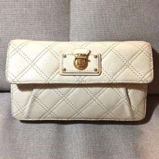 マークジェイコブス(MARC JACOBS)のマークジェイコブス オフホワイトレザー ワイルドステッチウォレット長財布(財布)