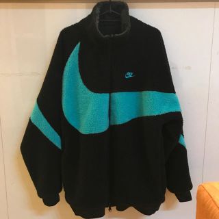 ナイキ(NIKE)のNIKE ボアジャケット  ビックスウォッシュ jade 黒青 XLサイズ(ブルゾン)