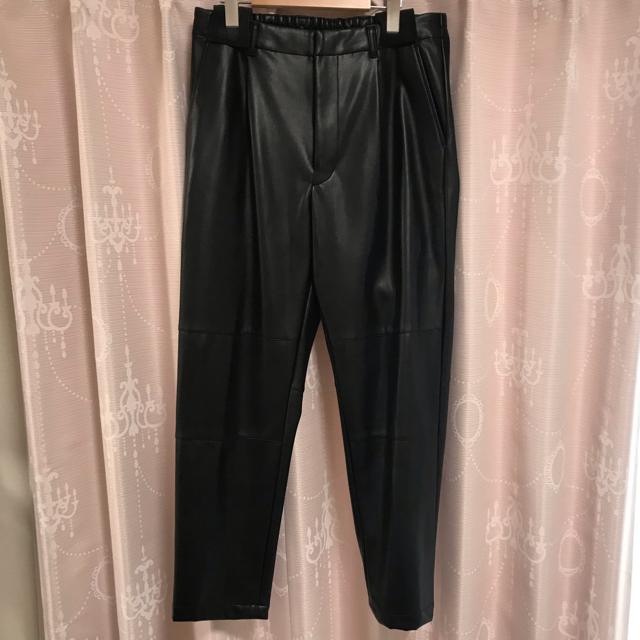 19AW stein FAKE LEATHER TROUSERS BLACK S