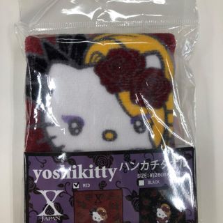 ハローキティ(ハローキティ)のYOSHIKITTY ヨシキティ ハンカチタオル　赤　x japan(キャラクターグッズ)