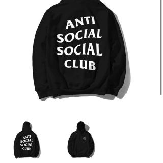 アンチ(ANTI)のanti social social clob BLACK hoody L(パーカー)