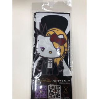 サンリオ(サンリオ)のYOSHIKITTY ヨシキティ バンダナスカーフ　黒 x japan(キャラクターグッズ)