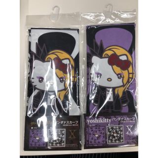 サンリオ(サンリオ)のYOSHIKITTY ヨシキティ バンダナスカーフ　黒　紫 x japan(キャラクターグッズ)