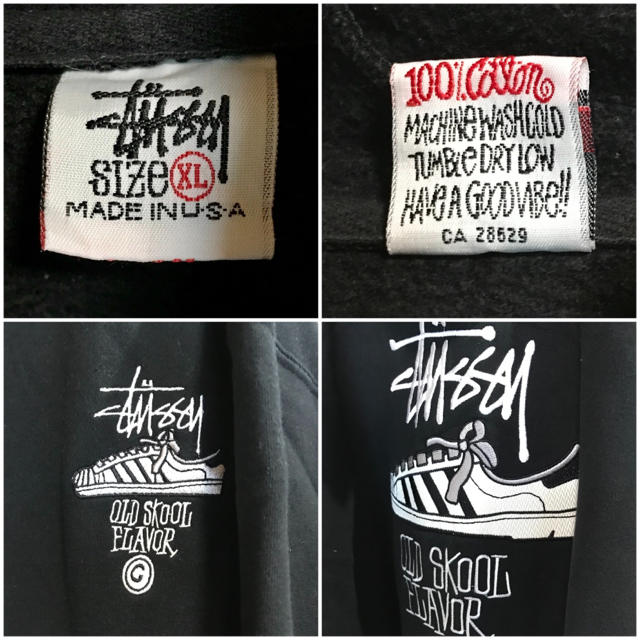 STUSSY - 90's 前期 USA製 STUSSY プルオーバー パーカー XL 白 STUSSY - 90's 前期 USA製 STUSSY プルオーバー パーカー XL 白