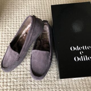 オデットエオディール(Odette e Odile)のオデット新品　ドライビングシューズ　あったかボアインソール23.5㎝(スリッポン/モカシン)