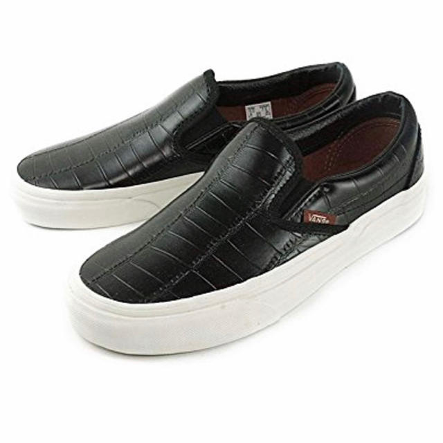 VANS バンズ クラシックスリッポン クロコレザー型押し ブラック 24.5