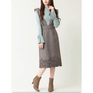 ジルバイジルスチュアート(JILL by JILLSTUART)の【美品♡*】ジルバイ☆ブラウン カットワークミディジャンパースカート 2WAY(ロングワンピース/マキシワンピース)