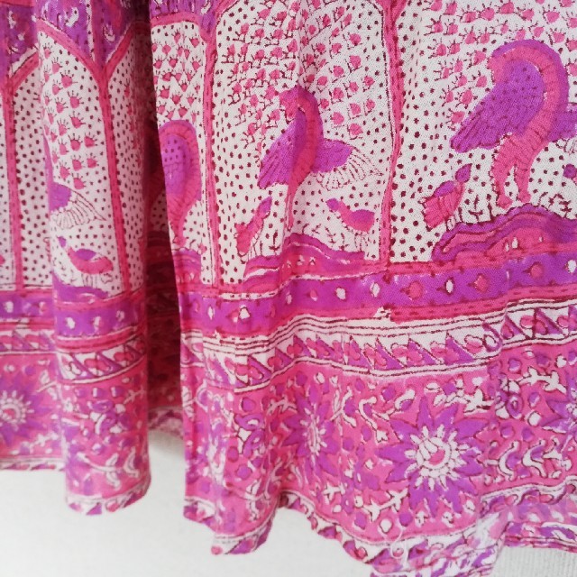 MALAIKA(マライカ)のyukarincoko様専用 インド綿　ブロックプリント　巻きスカート レディースのスカート(ロングスカート)の商品写真