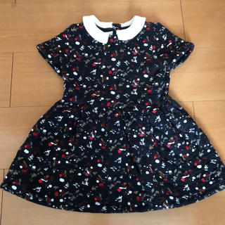 プチバトー(PETIT BATEAU)のプチバトー 花柄 キルティングワンピース 90〜 美品(ワンピース)