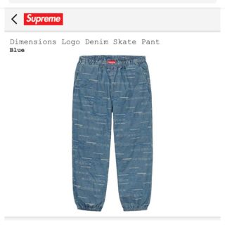 シュプリーム(Supreme)のSUPREME Dimensions Logo Denim Skate Pant(デニム/ジーンズ)