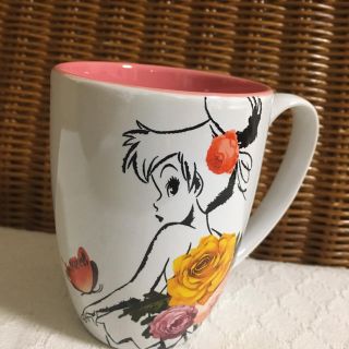 ディズニー(Disney)のディズニーリゾート限定　ティンカーベル　花柄　マグカップ(グラス/カップ)