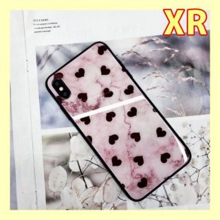 【iPhoneXR】ハート柄 大理石調(iPhoneケース)