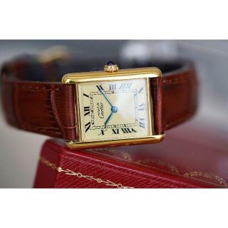 カルティエ(Cartier)の美品 カルティエ マスト タンク アイボリー LM Cartier(腕時計(アナログ))