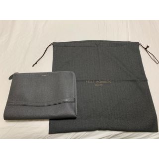 ペッレ モルビダ(PELLE MORBIDA)の【専用】【極美品】ペッレモルビダ直営店限定クラッチバッグ　チャコールグレー(セカンドバッグ/クラッチバッグ)