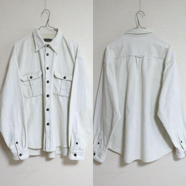 90s コーデュロイシャツ ジャケット 太畝 ホワイト  vintage